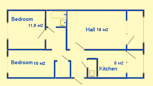 Scheme 3-room ap.
